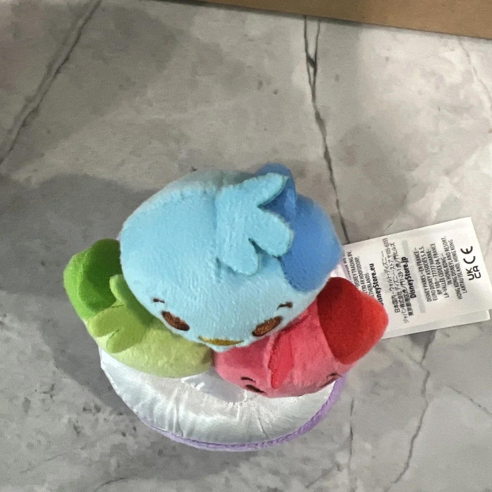 Disney Parks Munchlings Morning Menu Plush Huey Dewey Louie Cereal Bowl w/ Fruit